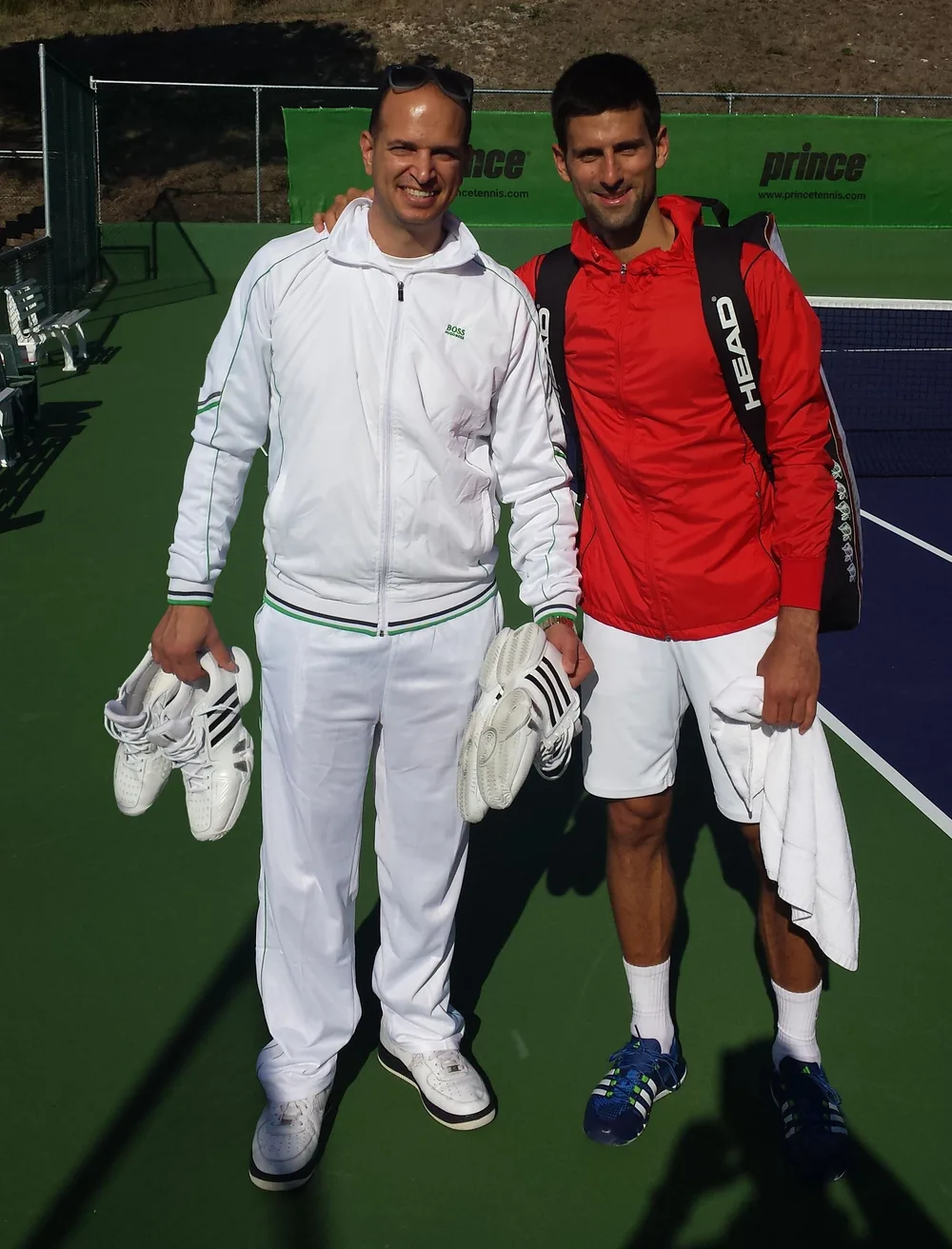 Novak Djokovic with Tamir Kfir